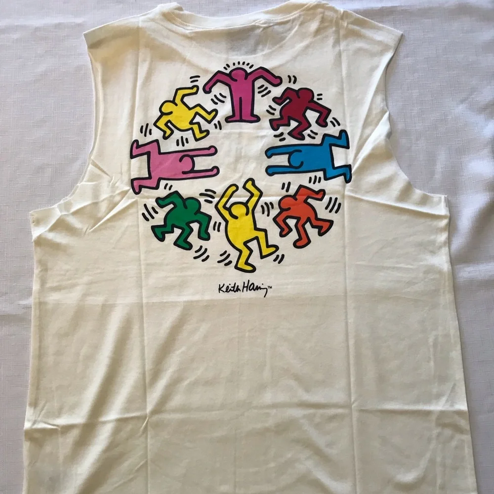 KEITH HARING Print on Both sides Muscle Shirts NEW S, M, L, XL, XXL NWT - Picture 9 of 13